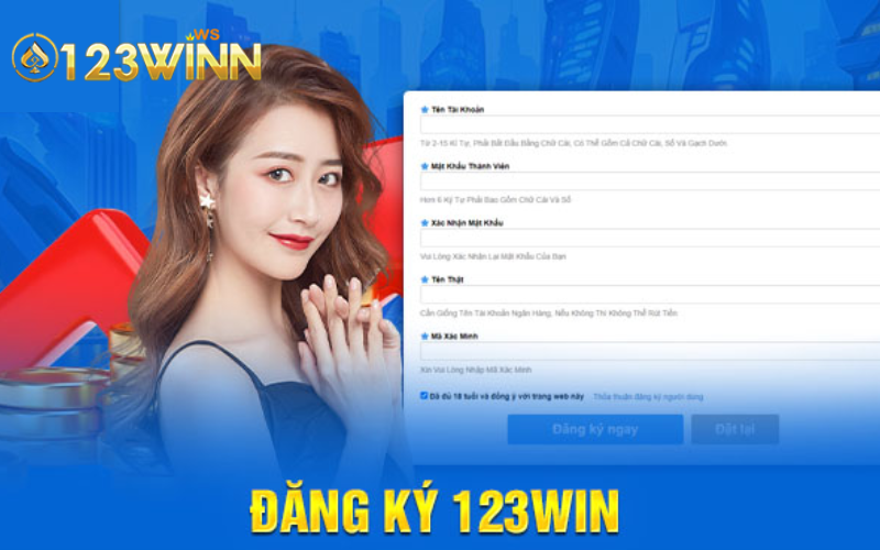 Đăng ký mở tài khoản tại nhà cái 123win